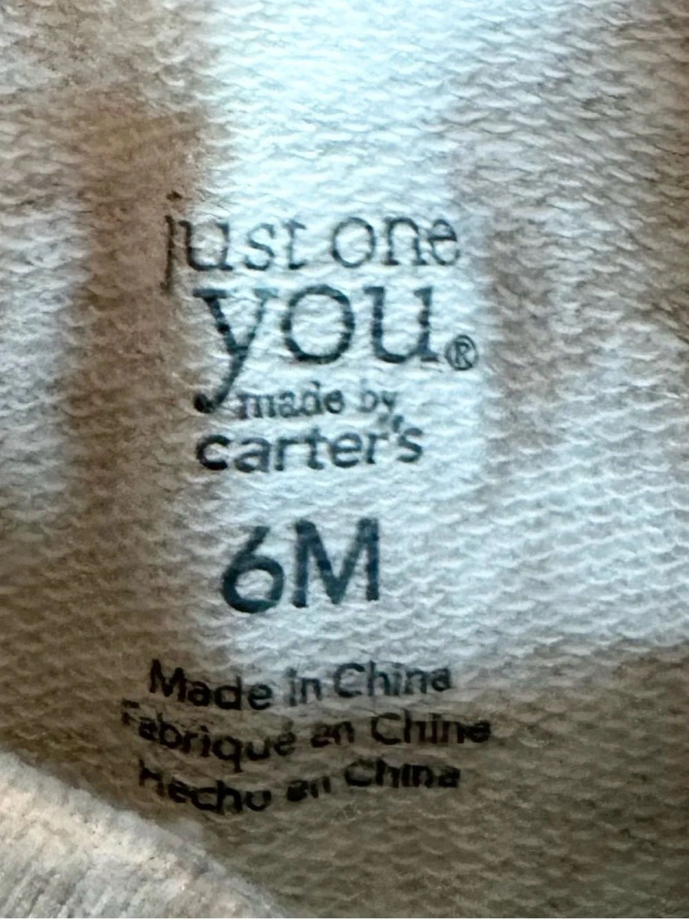 Carter's White Infant Onesie with Blue Size Print